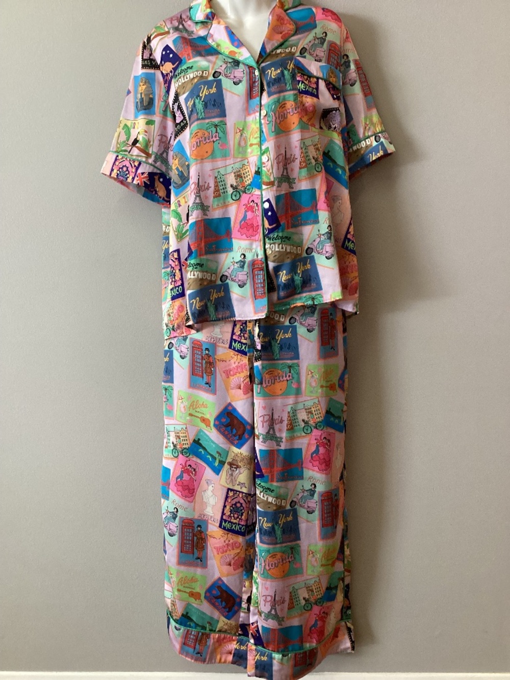 Karen Mabon Short Sleeve Postcard Pajama Set